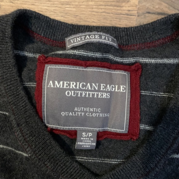American Eagle Cotton Wool Blend V-Neck Sweater Vest Mens Small - Picture 4 of 5
